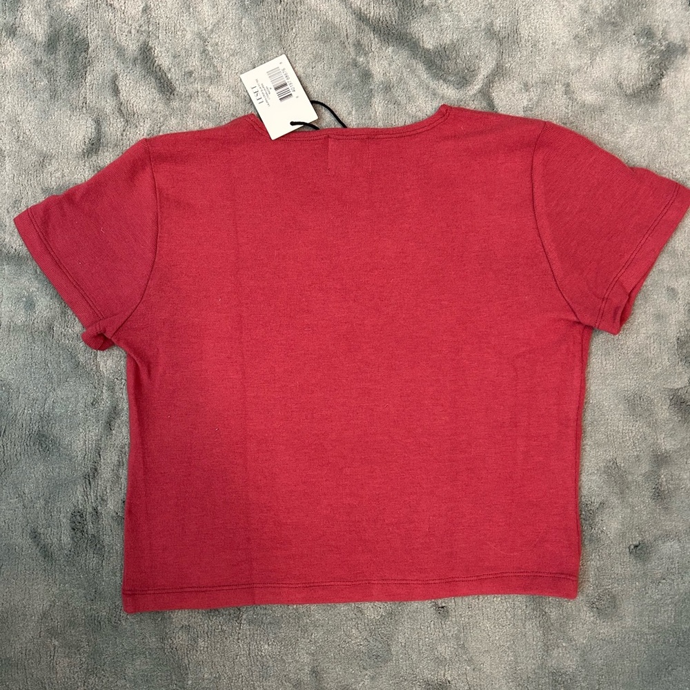 Leset NWT Lauren Crop Slim Fit Tee in Radish - Picture 5 of 8